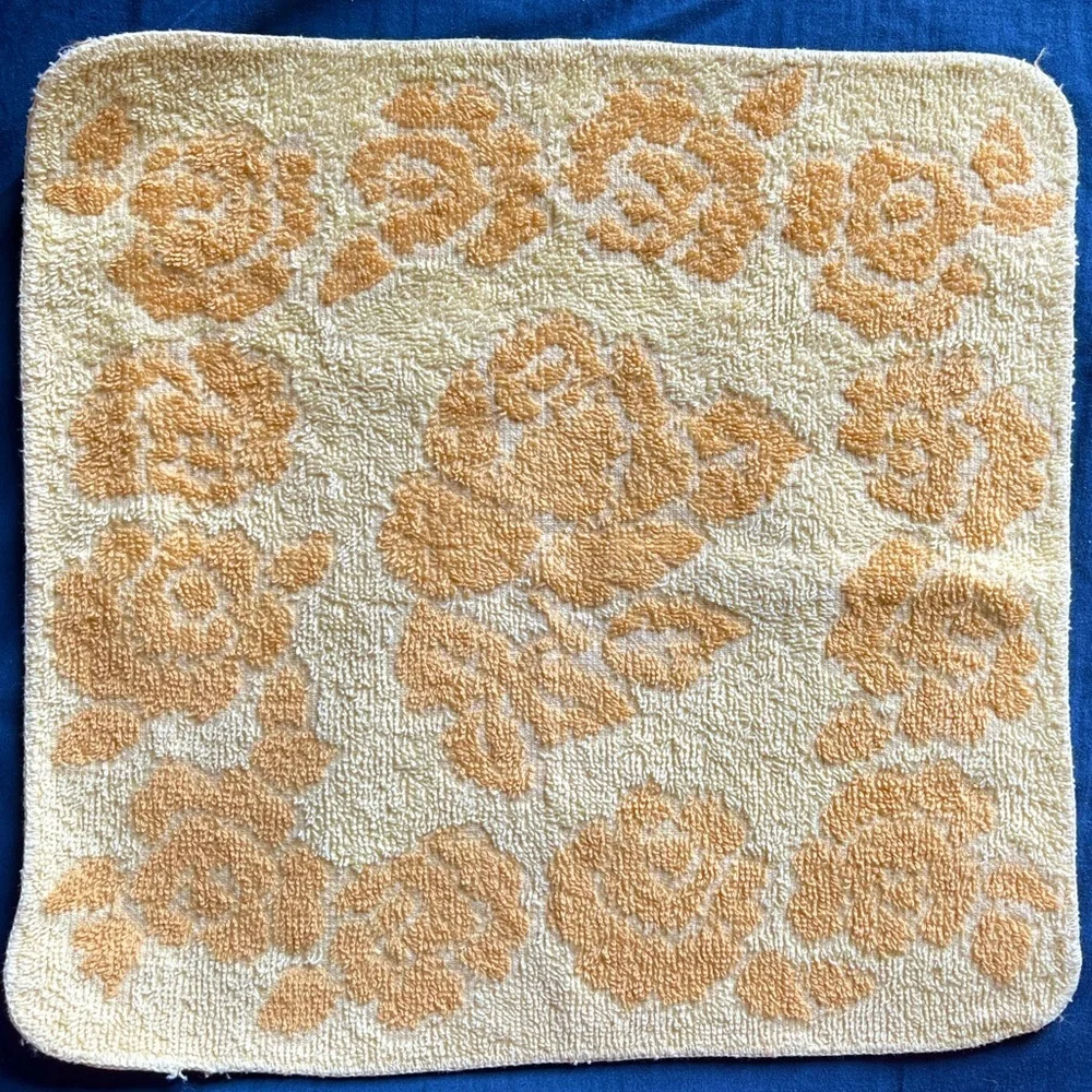 Vintage Washcloths Cotton Terry Towels 60s 70s Flower Power Retro Bath Floral